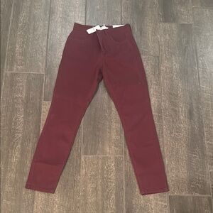 Burgundy High-Waisted Pants